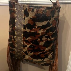Louis Vuitton repurposed Camouflage Fringe Shoulder Bag